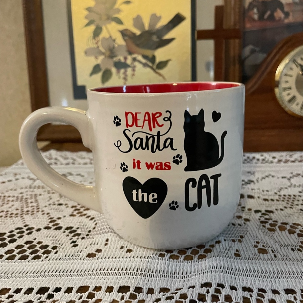 Cat Lover's Mug - White and Red
